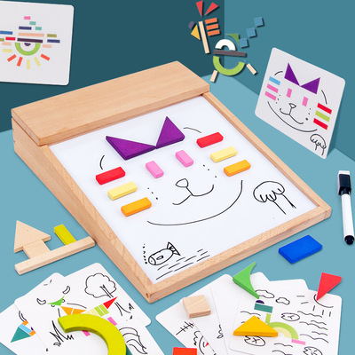 磁吸画板拼拼乐儿童拼图批发益智早教幼儿木制玩具激发宝宝创造力|ms