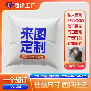 跨境抱枕来图定制企业logo沙发抱枕套靠垫套靠枕套temu亚马逊批发