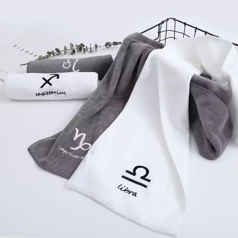 New 12 constellation sports towel basketball cycling yoga running gym lengthened quick-drying sweat-absorbing towel lint-free