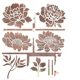 New Peony Flower Painting Template Peony Theme Wall Spray Painting Props Auxiliary Teaching Tools Washing Hollow