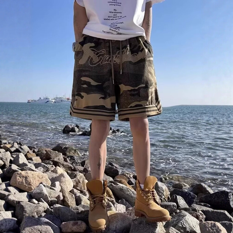 In-Stock Camouflage Shorts for Men, Summer Embroidered Sports Basketball Pants, Trendy Loose Straight Casual Five-Point Shorts In-Stock Camouflage Shorts for Men, Summer Embroidered Sports Basketball Pants, Trendy Loose Straight Casual Five-Point Shorts