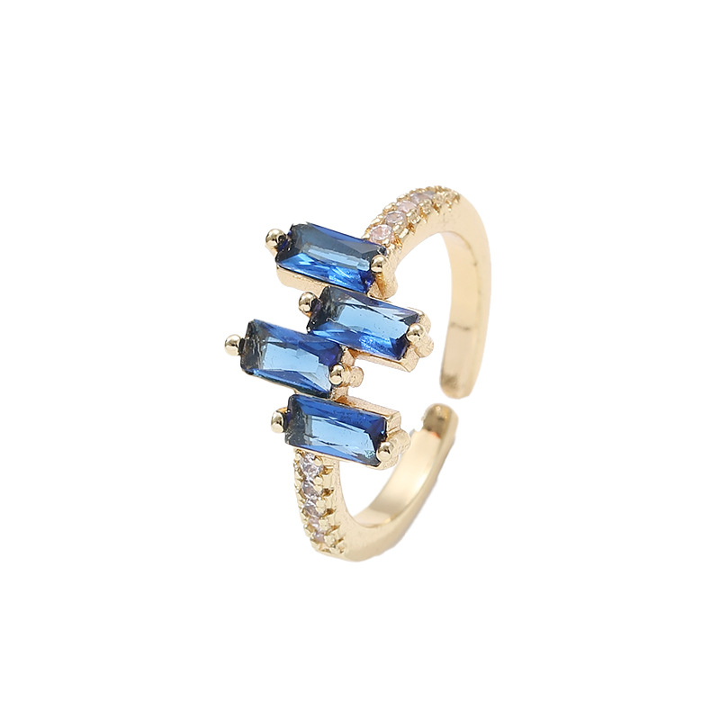 5g Weight Zircon Inlay Material Open Ring Classification Adjustable Ring Size 1 Piece Quantity Daily Occasion Copper Material Geometric Pattern Women'S Gender Plating Design Fashion Style Fashion Geometric Copper Plating Zircon Open Ring 1 Piece 10