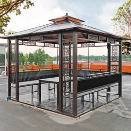 户外凉亭帐篷新中式亭铁艺室外休闲庭院花园农庄露台别墅亭子