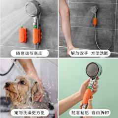 Bathroom punch-free silicone shower suction cup fixed base bracket shower head strong suction cup shower accessories
