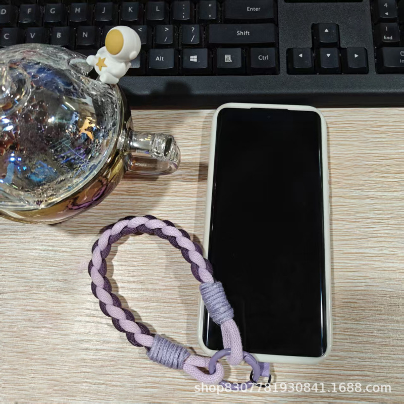 创意个性麻花辫手机挂绳钥匙扣挂链手提腕带挂件尼龙绳手机壳通用|undefined