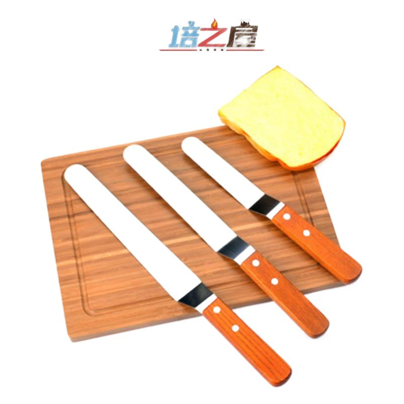 Деревянная ручка из нержавеющей стали изогнутый кривошипный скребок шпатель для торта нож для выпечки из нержавеющей стали нож для поцелуя шпатель