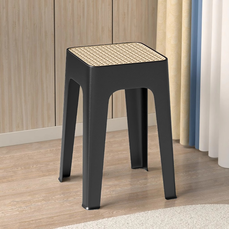 2025 New Chinese Style Silent Anti-Slip Dining Chair Home Dining Table Chair Living Room Rental Kitchen Special Imitation Rattan