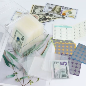 Cross -Bordder 52 недели 100 дней до хранения Money Challenge PP Bag Cash Budget Envelope Saving Money Stickesy Accessories