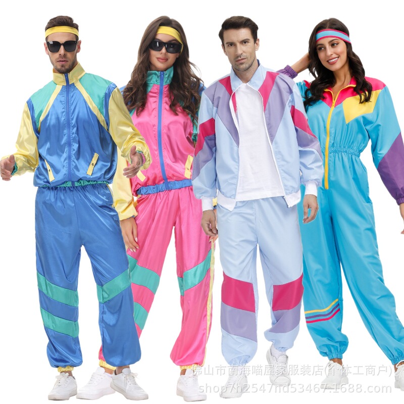 Halloween Female Suit Couple Retro 70S European and American Disco Hippie Dance Performance Adult Performance