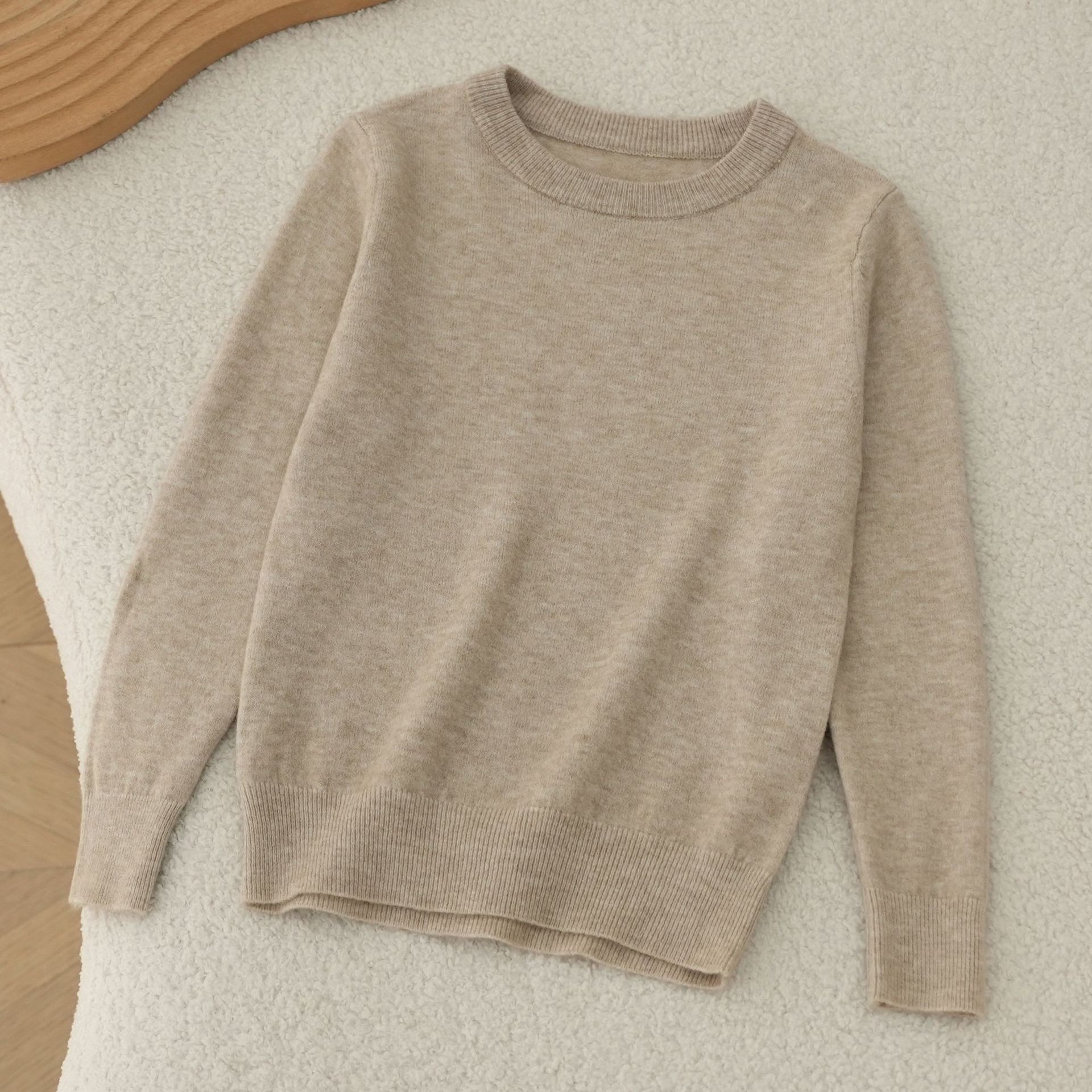 Otoño y invierno suéter de lana de niños de cuello redondo jersey de punto suéter de niño de color sólido chaqueta interior delgada