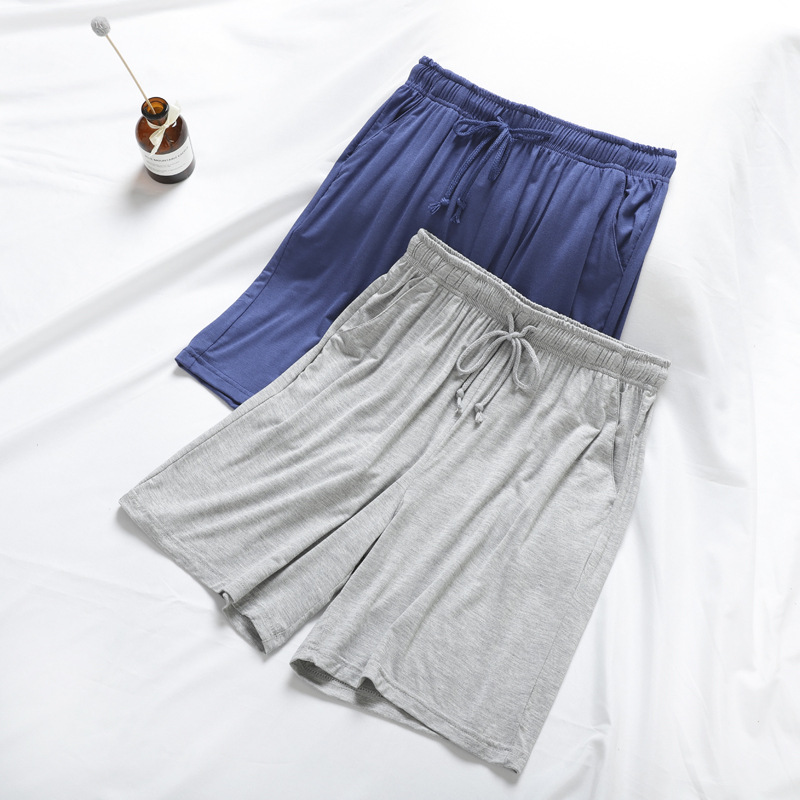 Manufacturer Wholesale Men's Summer Modal Cotton Five-Point Home Sleep Pants, Thin Loose Large Size Beach Shorts for Home Use