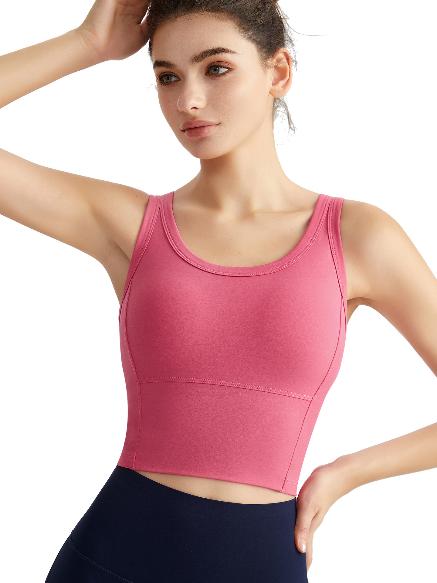 Wiman chaleco de yoga de moda, chaleco de taza fija, sujetador de fitness, ropa interior deportiva a prueba de choque de alta intensidad