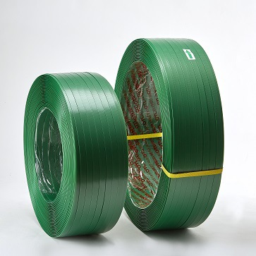 1608PET打包带绿色手用塑钢带不脆不裂缝拉力400公斤手打带环保