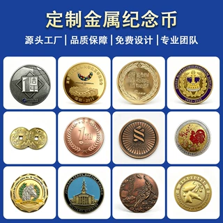 旅游文创毕业定制企业logo活动金属浮雕纪念章景区IP周边纪念币