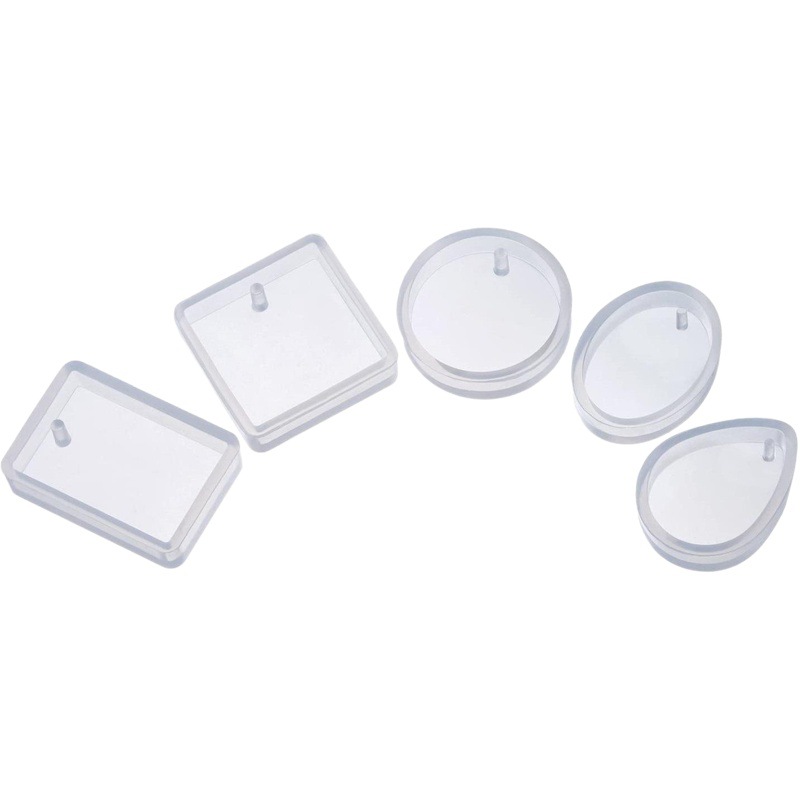 Colgante gota de agua redondo cuadrado oval espejo epoxi molde DIY llavero collar resina pendientes pequeño colgante