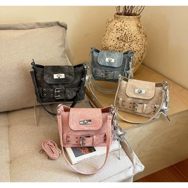 2026 New Model Handbag with Large Capacity, Unique Design, Underarm Bag, Versatile Biker Style, Trendy Crossbody Bag