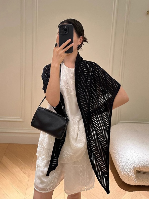 自制冰丝针织披肩镂空三角巾女夏季麻感披肩罩衫防晒空调围巾批发|undefined