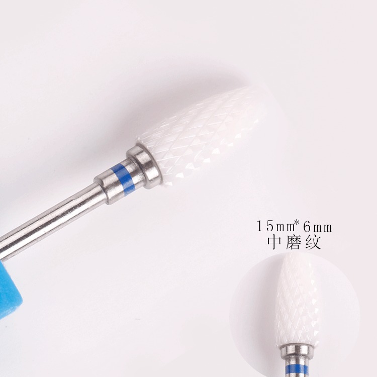 Tipo de bala de uñas cabeza de molienda de cerámica doble paso de cerámica tipo de bala de maíz herramienta de máquina de molienda de uñas en stock