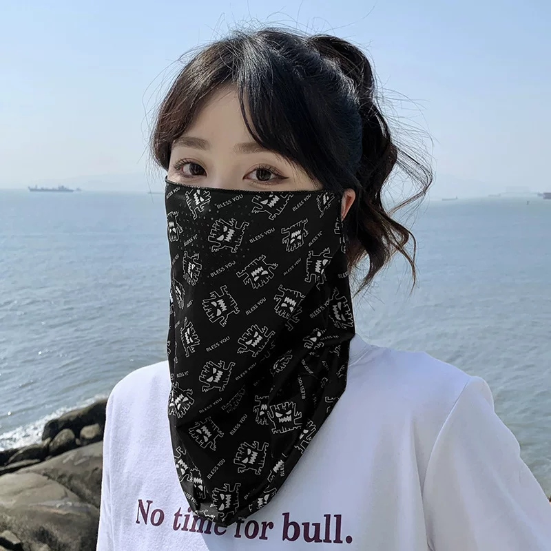 Hanging ear sunscreen mask men's full face shade driving neck ride ride face napkin locomotive women's neck sunscreen face cover veil