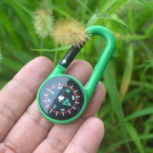 户外塑料登山扣指南针 快挂钩多功能快挂指南针 便携式液体指北针