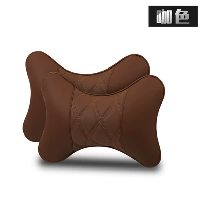 Headrest | car supplies four seasons - a-pair-of-diamond-shaped-headrests-coffee-color