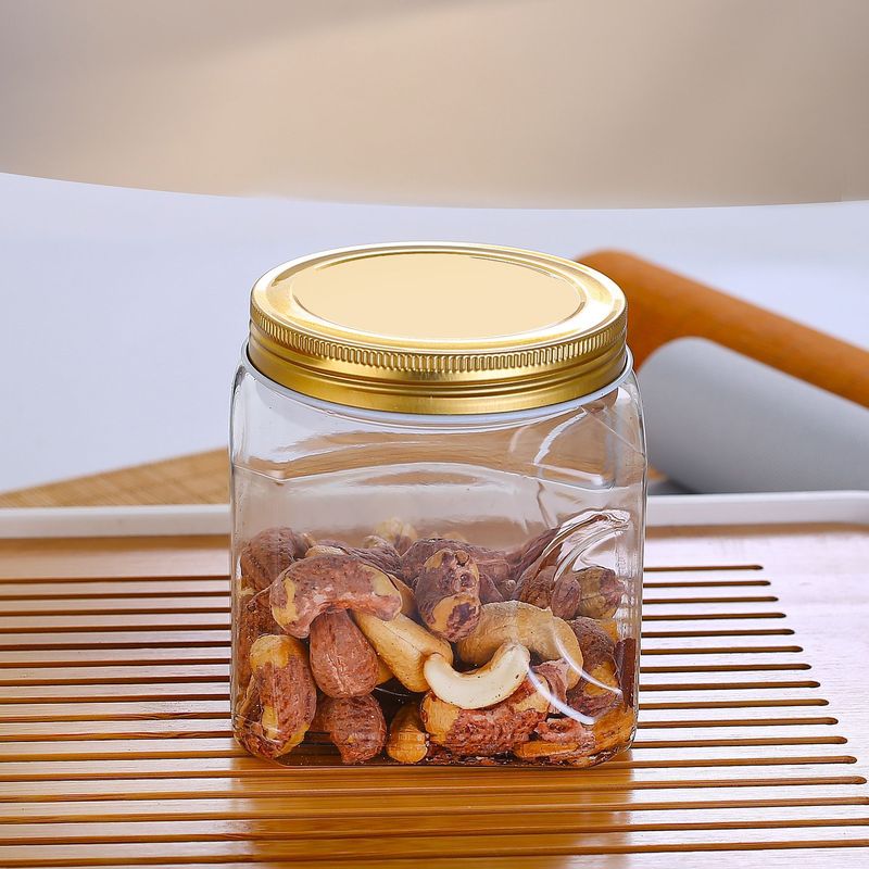 工場直販 85 ポートナッツおよび穀物缶特殊形状 PET プラスチック密封缶クリスタル蓋|undefined