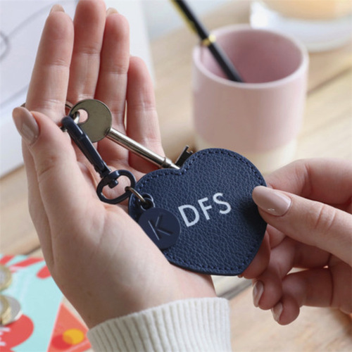 Wholesale pu leather keychain heart-shaped keychain pendant love key pendant constellation keychain