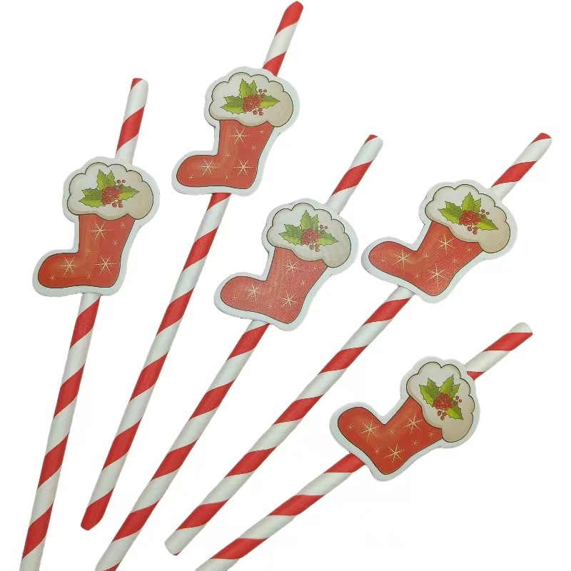 Papá Noel Papá Noel muñeco de nieve fiesta decoración postre pastel cóctel bebida paja image 19