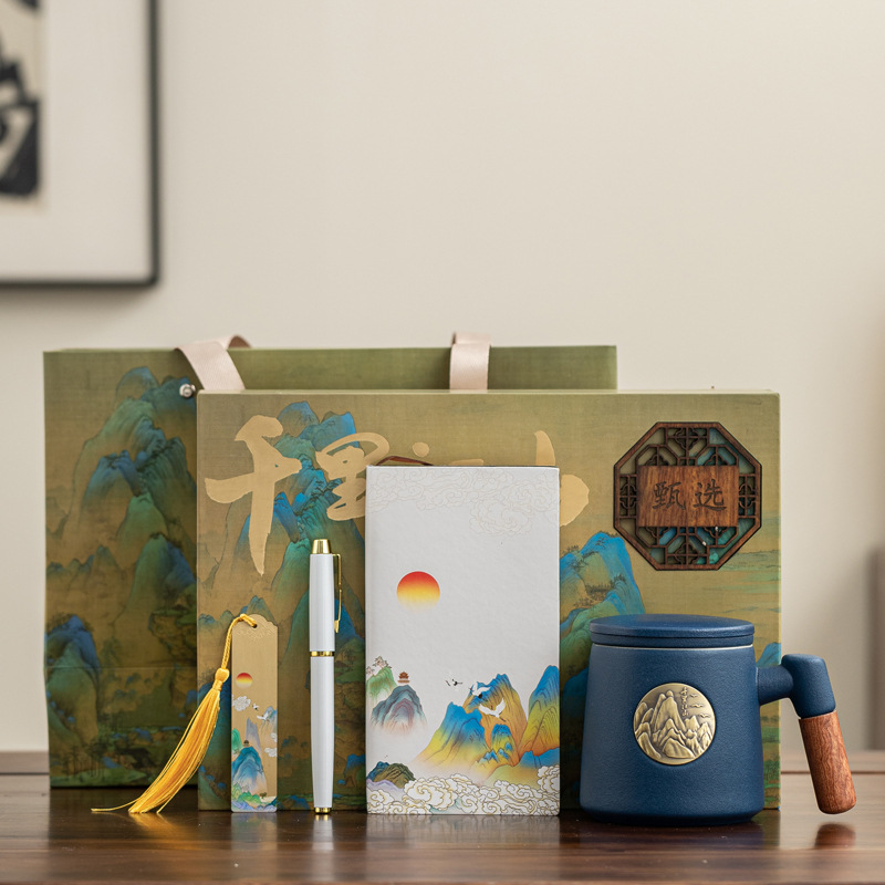 Taza de cerámica en relieve medalla de bronce con tapa caja de regalo taza de café taza de agua empresa regalo de mano tallado logotipo