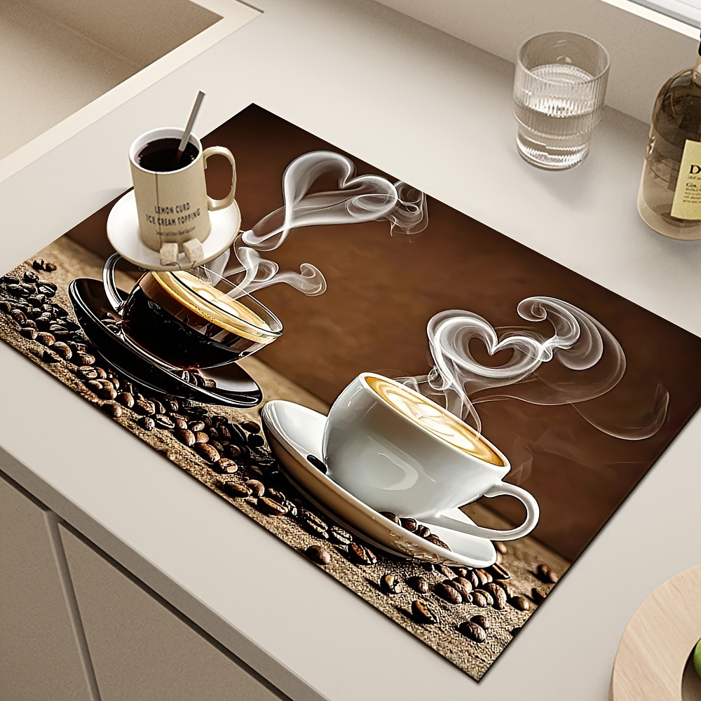cocina americana drenaje de agua alga bar absorción de agua secado rápido almohadilla antideslizante bar máquina de café aislamiento térmico antideslizante almohadilla antideslizante resistente al desgaste