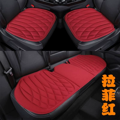 Foreign trade latex cotton car seat cushion three-piece set, latex seaweed fiber all-season universal seat cushion, memory foam seat cushion (Seat cushion, seat cover) - raffi-red-three-piece-set