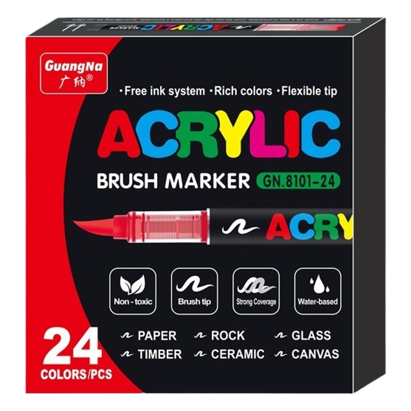 Guangna 8101 Direct Liquid Acrylic Marker Pen 240/488 Colors Soft Tip Professional Art DIY Hand-Painting Graffiti Pen