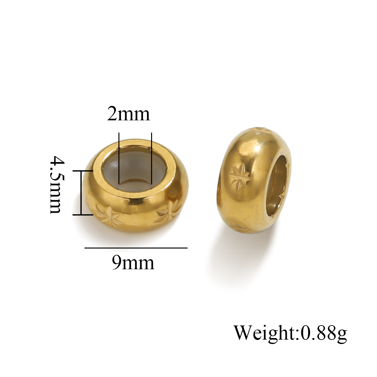 Acero inoxidable ajustable de silicona mano collar de cuentas sueltas joyas de pulsera de oro DIY color retainer joyas al por mayor