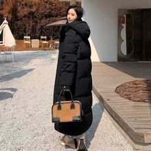 黑色羽绒服女冬季加厚中长款过膝棉服高端洋气外套2024新款学院风