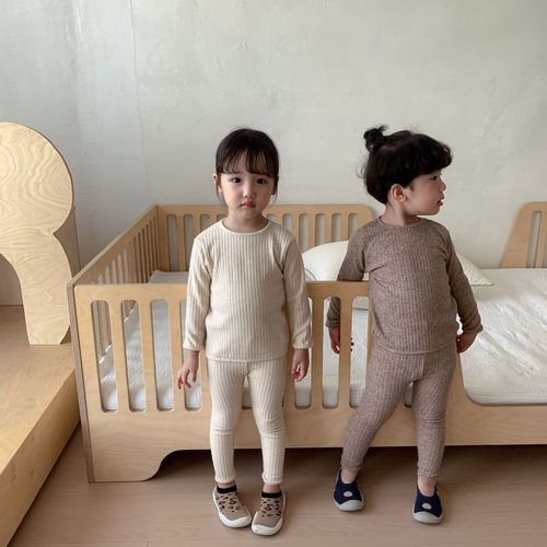 Children's Thermal Underwear Set Thickened Girls' Autumn Clothes and Autumn Pants Baby Autumn and Winter Knitted Sweaters Home Clothing Boys' Pajamas