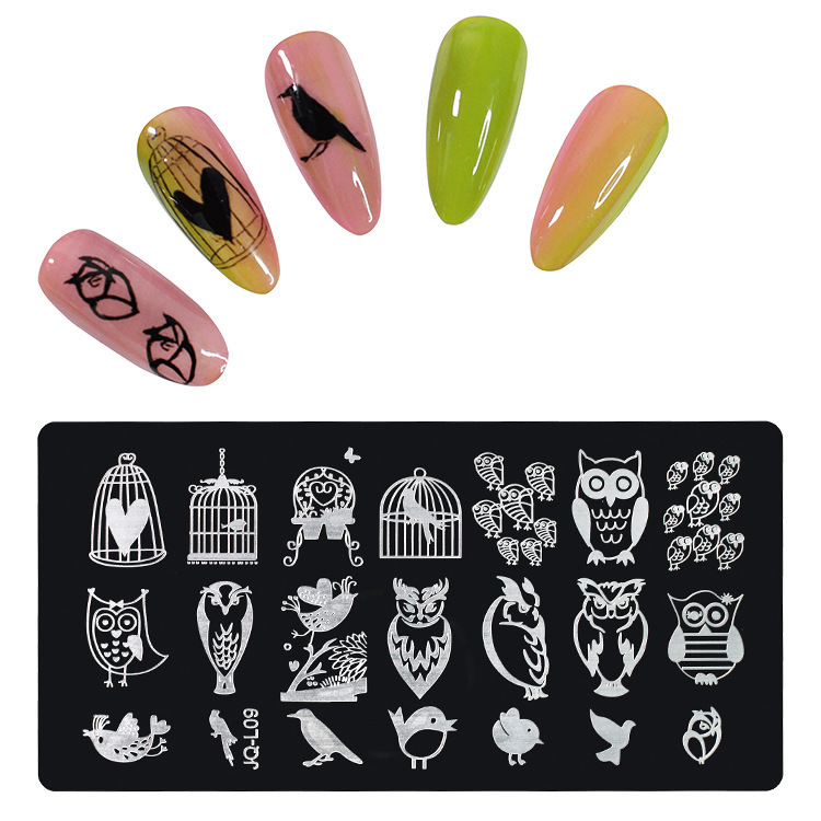 Nail Art Impresión Plantilla Stickers Esmalte de uñas estereoscópico Plantilla Diy Seal Placa de impresión Herramienta de transferencia