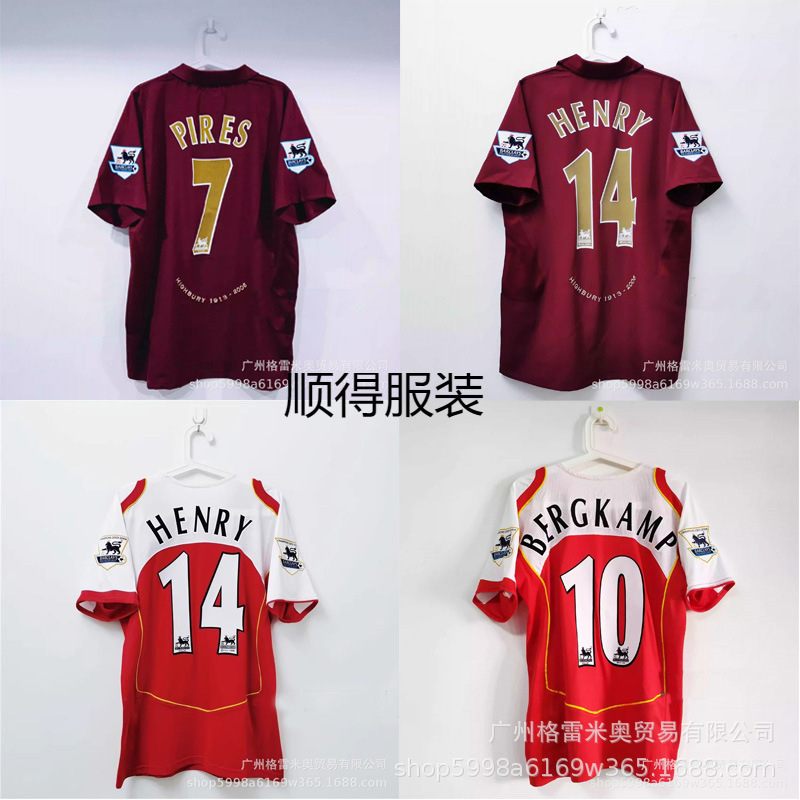 Factory Direct Sales of the Best Arsenal Retro Jerseys from the Premier League, No. 14 Henry Football Uniforms, Dropshipping Factory Direct Sales of the Best Arsenal Retro Jerseys from the Premier League, No. 14 Henry Football Uniforms, Dropshipping