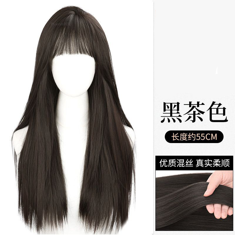 Dm162 brown black [long straight hair with bangs 65cm]