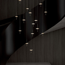 非标定制楼梯吊灯长吊灯水晶现代轻奢别墅复式挑空中空客厅楼梯间