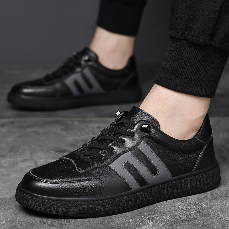 2025, nuevos zapatos casuales de hombre de cuero transpirables, zapatos de entrenamiento deportivos, zapatos de skate para hombres.