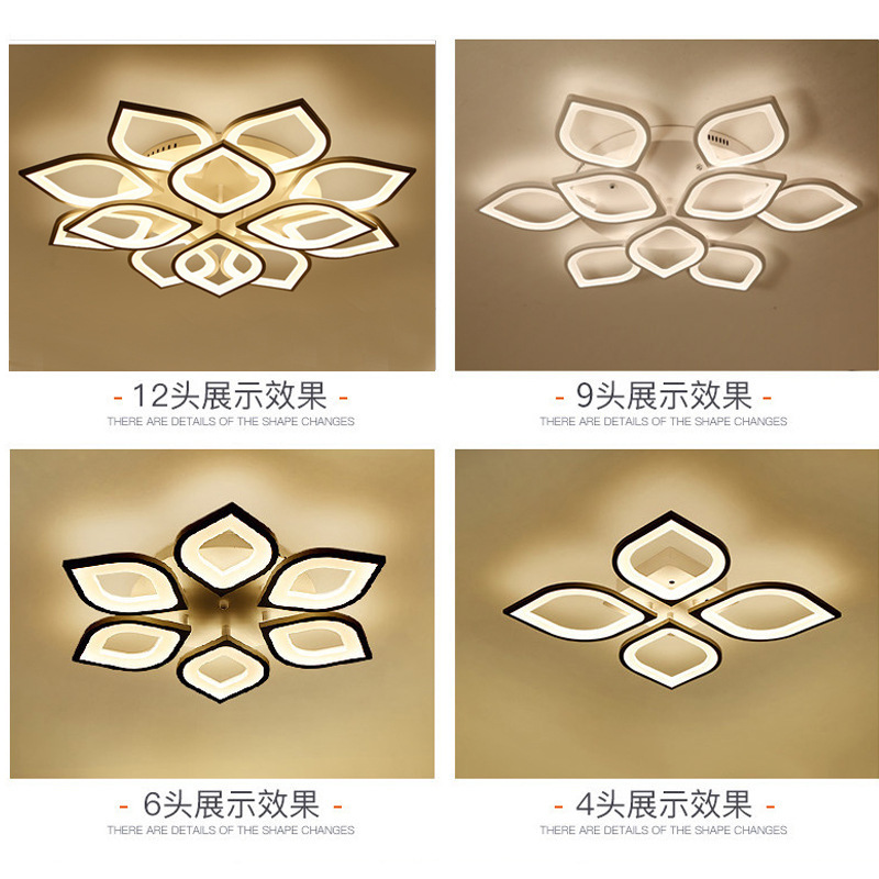 Transfronterizo LED pétalos lámpara de techo sala de estar minimalista moderna creativa personalidad artística dormitorio principal lámpara de flor