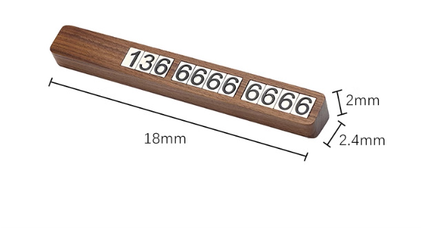 Redwood Car Moving License Plate Solid Wood Creative Temporary Parking Plate Telephone Number Plate High-end Car Moving License Plate Sunscreen