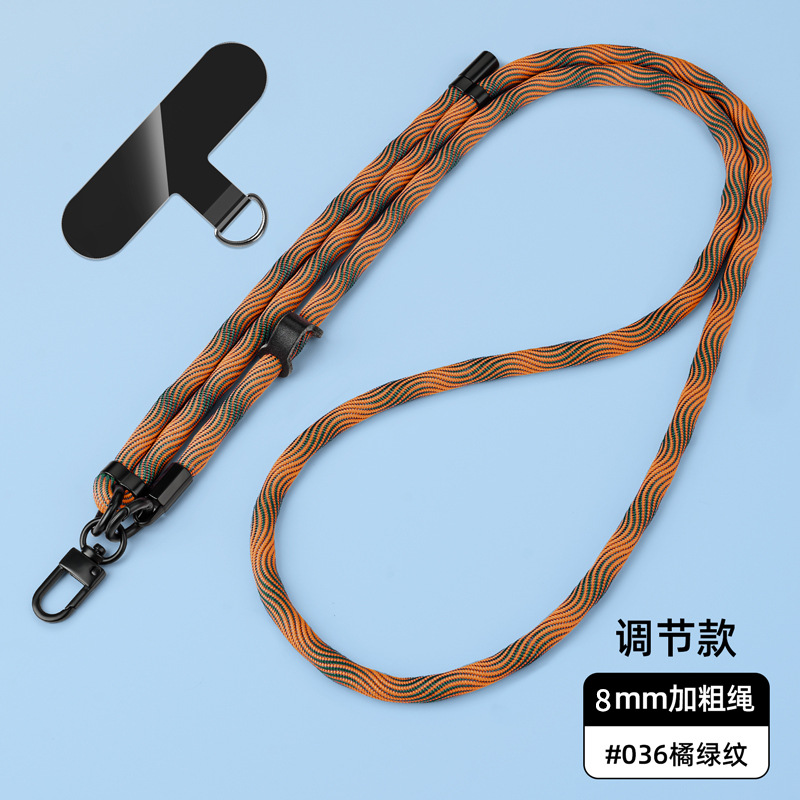 Cordón para teléfono móvil de 8mm, cuello colgante, mensajero, muñeca, eslinga de nailon resistente, cuerda anti-pérdida, longitud ajustable, espalda