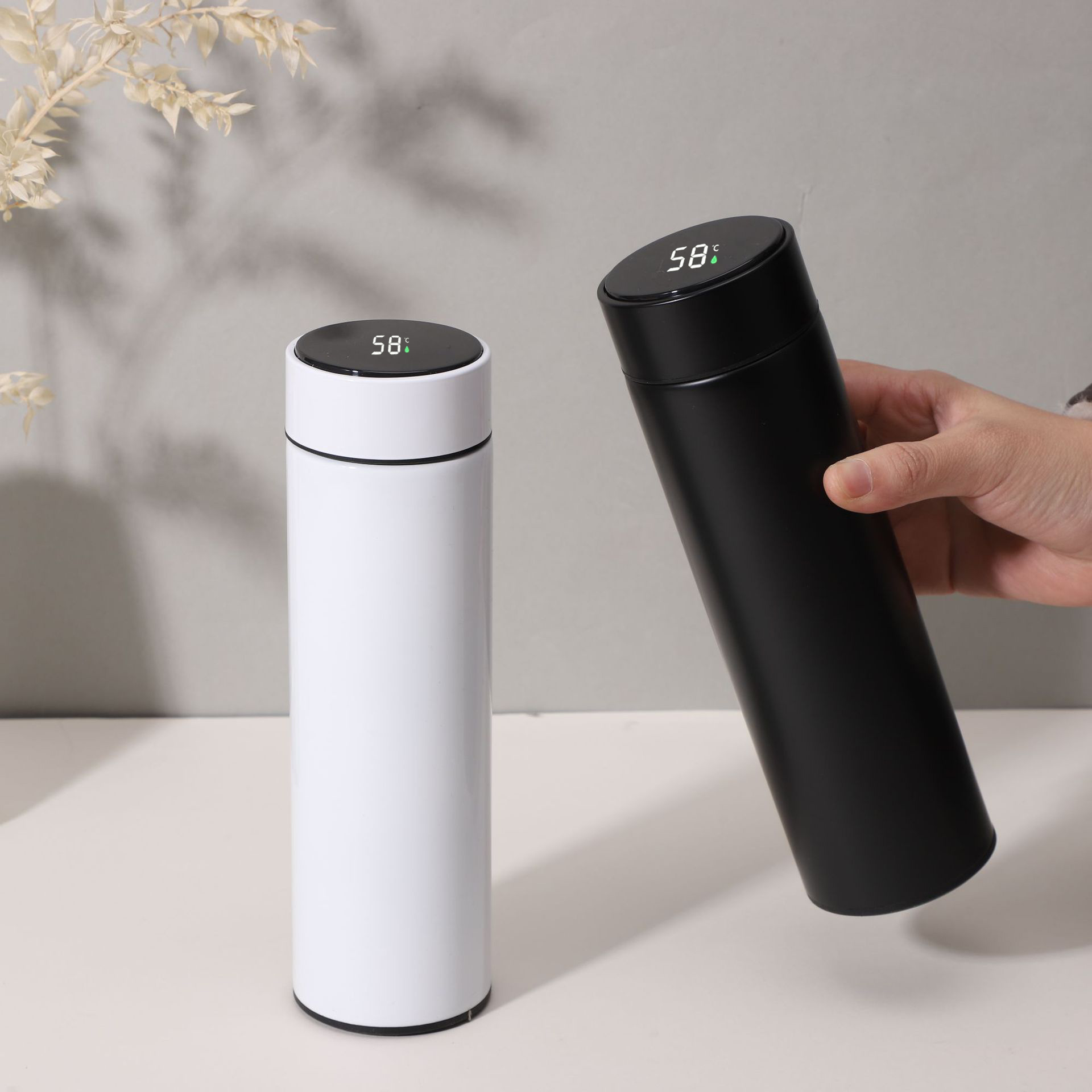 온도표시 500ml 스테인리스 보온병 차거름망 텀블러 로고 각인 맞춤 제작 비