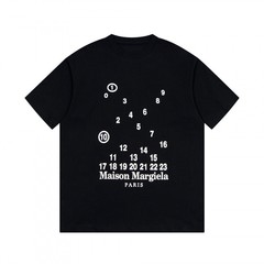 高バージョン潮牌MM6マギラ半袖テープコーティングプリントゆるいtシャツ男女カップル底上着