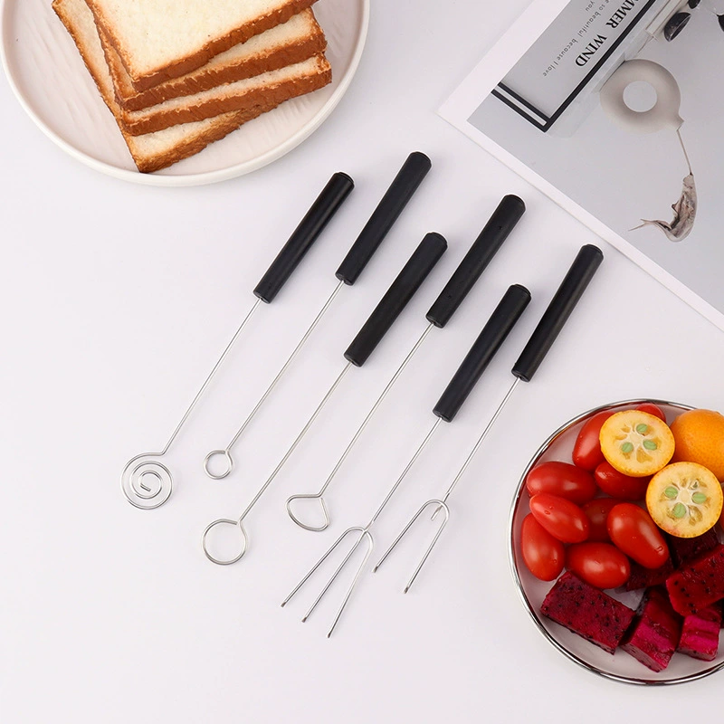 Нержавеющая сталь сыр шоколад горячий горшок вилка 6 комплекта пластиковая ручка