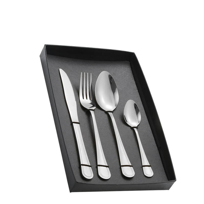 Fuente transfronteriza cubiertos de acero inoxidable cuchillos y tenedores cucharas de doble línea cucharas de té cucharas de té