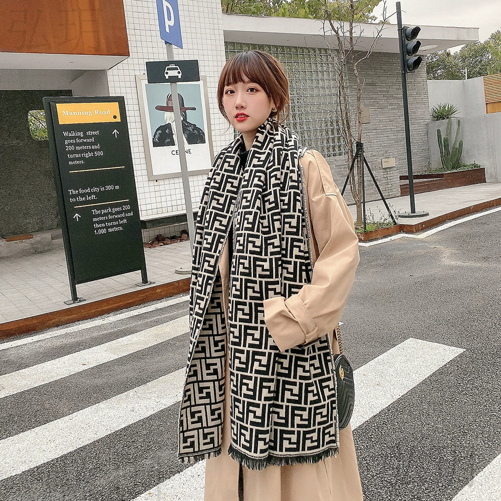 Double-sided scarf for beloved, South Korean goods, warm cloak, 2020