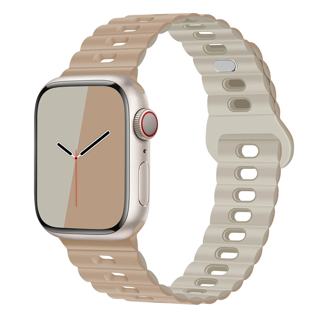 Apple, силиконовый браслет для часов, двухцветные дышащие спортивные часы