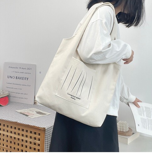 Large capacity yoga portable canvas bag literary travel ins simple fashion literary canvas bag female shoulder student